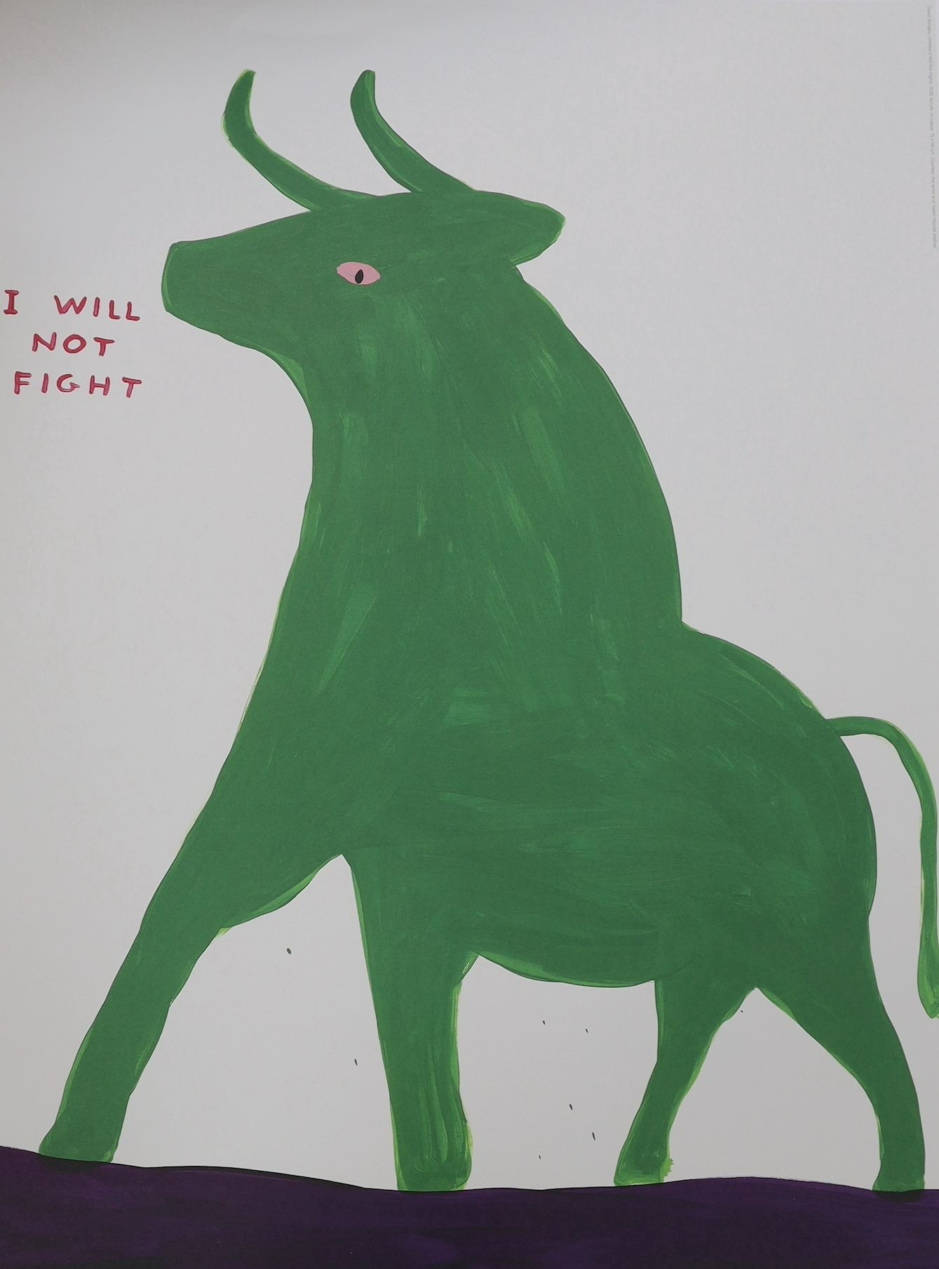David Shrigley (1968-), two colour prints, 'Untitled (I Will Not Fight)' and 'You Win This Mushroom', 81 x 60cm, unframed